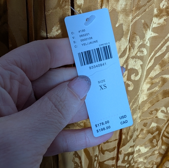 Anthropologie Golden Jacquard Viscose Maxi Dress – XS – NWT - Picture 4 of 8